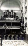 Wnętrze kościoła – chór i organy, 1917
